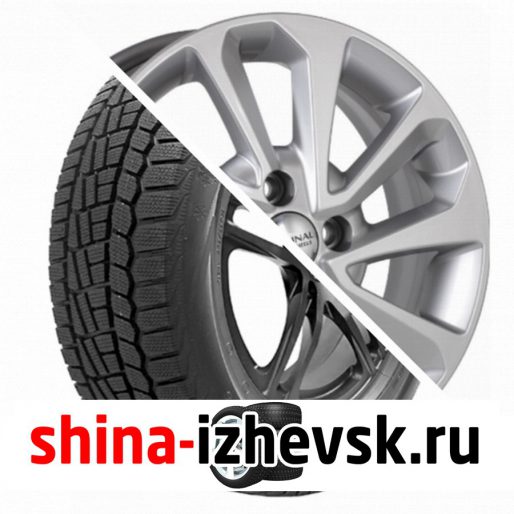 Колесо в сборе Viatti Brina зима (V-521) 185/65 R15 T 88 + СКАД KL-320 6xR15 4×100 ET46 DIA54.1 Глянцевый серебристый в Ижевске